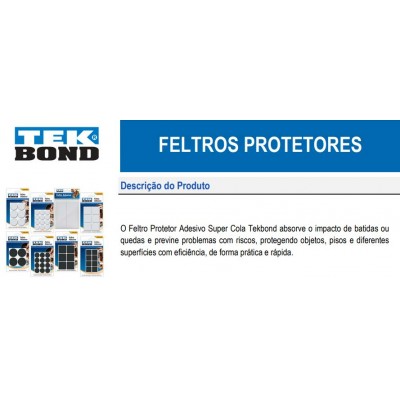 FELTRO QUADRADO 22MM BRANCO C/16 TEKBOND