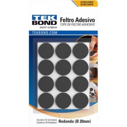 FELTRO REDONDO 20MM PRETO C/24 TEKBOND