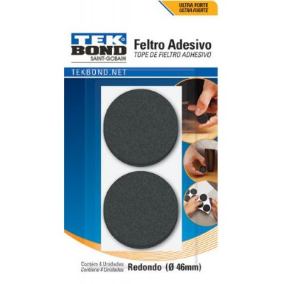 FELTRO REDONDO 46MM PRETO C/4 TEKBOND
