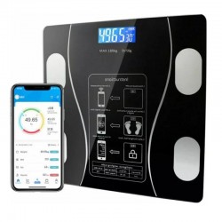 Lyor Casa Limpa Balança Para Bioimpedância De Vidro Com Bluetooth E App Cor Preto