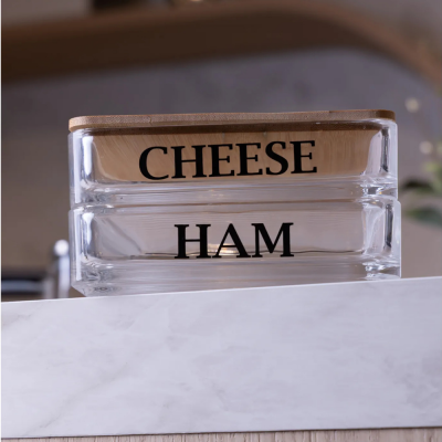 Porta Frios com Tampa de Bambu Basic 20cm x 15cm x 8cm Vidro 21317 Wolff