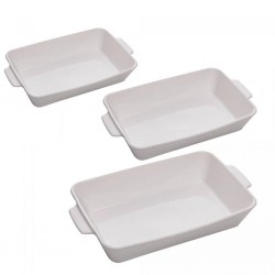 Conjunto 03 Refratarios C/Alça Basic Porcelana Branco 221116 Lyor