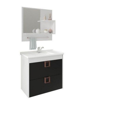 Armario Lirio 59Cm C/Espelheira Br/Pt Mgm