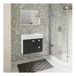 Armario Hortencia 55Cm C/Espelheira Br/Pt