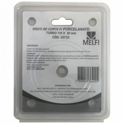 DISCO DIAMANTADO TURBO 4.1/2 110X20MM PORCELANATO MELFI