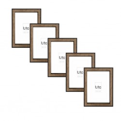 Porta Retrato 15x10 cm Resina Marrom Madeira Minimalista BTC