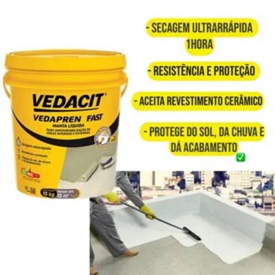 Pintura Impermeavel Vedacit Vedapren Fast Concreto 15Kg