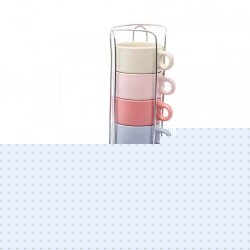 Conjunto 6 Xícaras de Café Cerâmica com Suporte 90ml Wolff