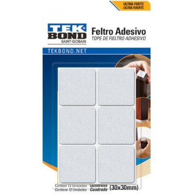 FELTRO QUADRADO 30MM BRANCO C/12 TEKBOND