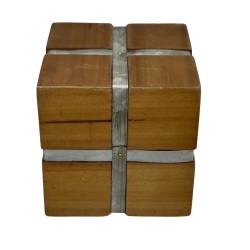 Cubo Decorativa Madeira/Metal PT/Cz Fm0214 Btc