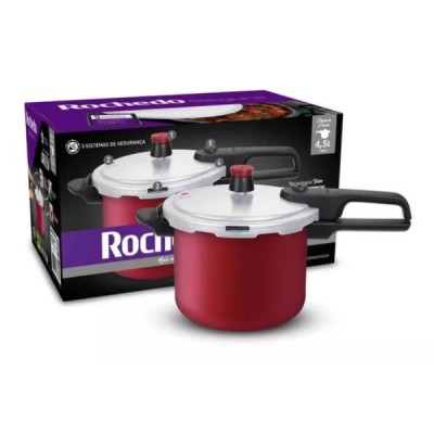 Panela Pressao Segura 4,5L Verm P2584404 Rochedo