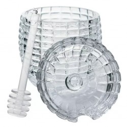 Meleira Cristal Pote de Mel Com Pegador Colmeia Bee 210ml Wolff