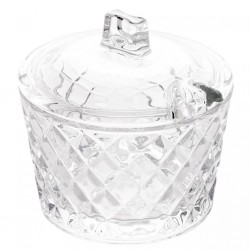 Açucareiro de Cristal Diamante 10cm x 10cm - Lyor