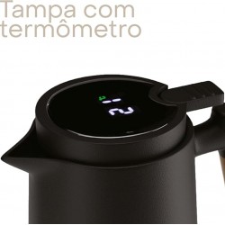 Garrafa Térmica de Plástico Preta 1L Tap 2875 Lyor