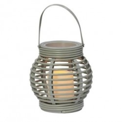 F - LANTERNA C LED CESTO CINZA PLASTICO 16X16XH16