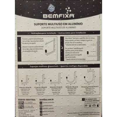 F - SUPORTE MULTIUSO ALUM 120MMX190MM BEMFIXA