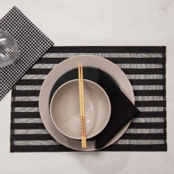 F - JOGO AMERICANO TRAMA DESIGN RAYAS PRETO