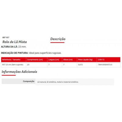 ROLO DE LA 23CM S/S 957 CONDOR