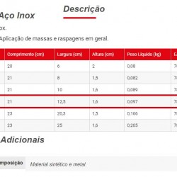 ESPATULA ACO INOX 12,5CM 867 CONDOR