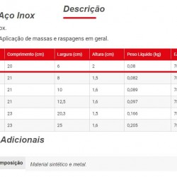 ESPATULA ACO INOX 06CM 867 CONDOR