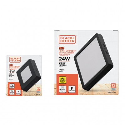 O - PAINEL LED 18W EMB QUAD 6500K PT ECO B&D