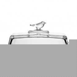 Manteigueira com Base em Bambu Bird 17cm x 11cm x 8,5cm Vidro 21345 Wolff