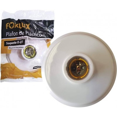 PLAFON DE PLASTICO BOCAL DE PORC E-27 FOXLUX