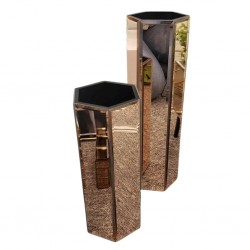 Vaso Hexágono de Espelho na Cor Bronze - KV0219 BTC