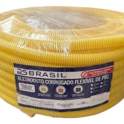 Eletroduto Corrugado Psbrasil 25mm Amarelo Rl C/ 50m