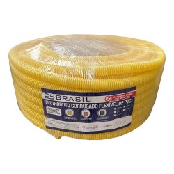 Eletroduto Corrugado Psbrasil 25mm Amarelo Rl C/ 50m