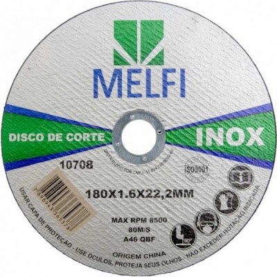 DISCO DE CORTE INOX 7 - 180X1,6X22,23MM MELFI