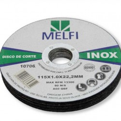 DISCO DE CORTE INOX 4.1/2 - 115X1,0X22,23MM MELFI