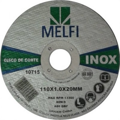DISCO DE CORTE INOX 4.1/2 - 110X1,0X20MM MELFI