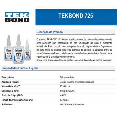 Adesivo Instantaneo 20Gr 725 Tekbond