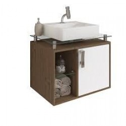 F - ARMARIO PORTO 60CM SOBREPOR AMENDOA/BR MGM