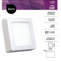 F - PAINEL LED 24W SOB QUAD 6500K BR SLIM DEMI