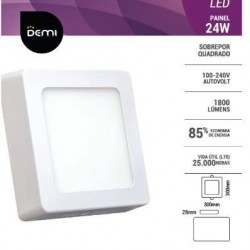 F - PAINEL LED 24W SOB QUAD 6500K BR SLIM DEMI