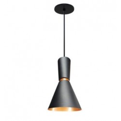 F - PENDENTE MALIBU CONE PRETO C/ COBRE ENELUX