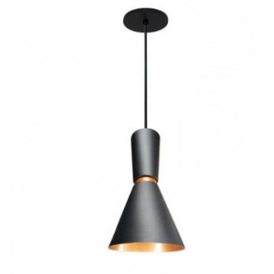 F - PENDENTE MALIBU CONE PRETO C/ COBRE ENELUX