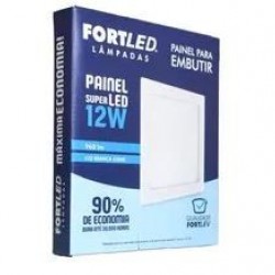 PAINEL LED 12W EMB QUAD 6500K BR FORTLED