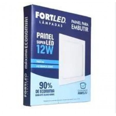 PAINEL LED 12W EMB QUAD 6500K BR FORTLED