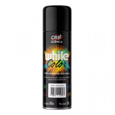 Tinta Spray na Cor Preto Fosco de 340ml - ORBI