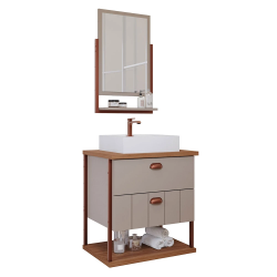 Armario Uni 60Cm C/Espelheira Cappuc/Freijo Mgm