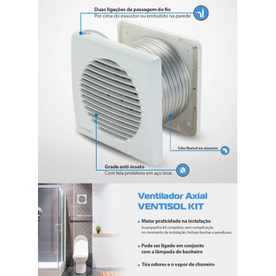 VENTILADOR EXAUSTOR DUTO 100MM BC VENTISOL
