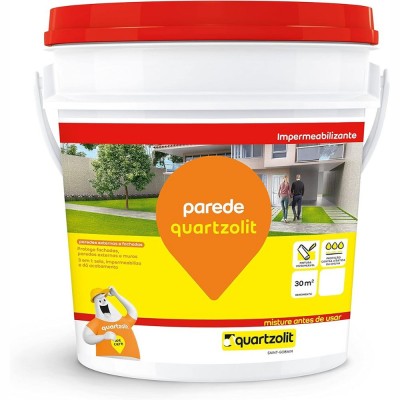 Pintura Emborrachada P/ Parede Quartzolit Branco 3,6Kg