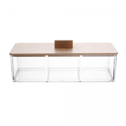 Caixa Organizadora Lyor Poliest C/ Tampa Bambu My Box 23Cm