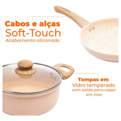 Jogo 5 Panelas Lyor Ceramica Induçao Gran Chef Bege 221027