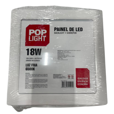 Painel Led Glight Sobrepor Quadrado 18W 6500K