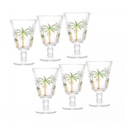 Conjunto 6 Taças de Cristal Palm Hand Paiting 240ml - Lyor