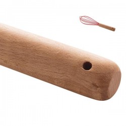 Batedor de Ovos Lyor Silicone Com Cabo Bambu Charmy